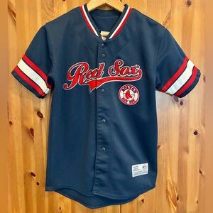 Boston Red Sox Jersey Ortiz 34 MLB Vintage Y2K True Fan Button Up Youth Large L